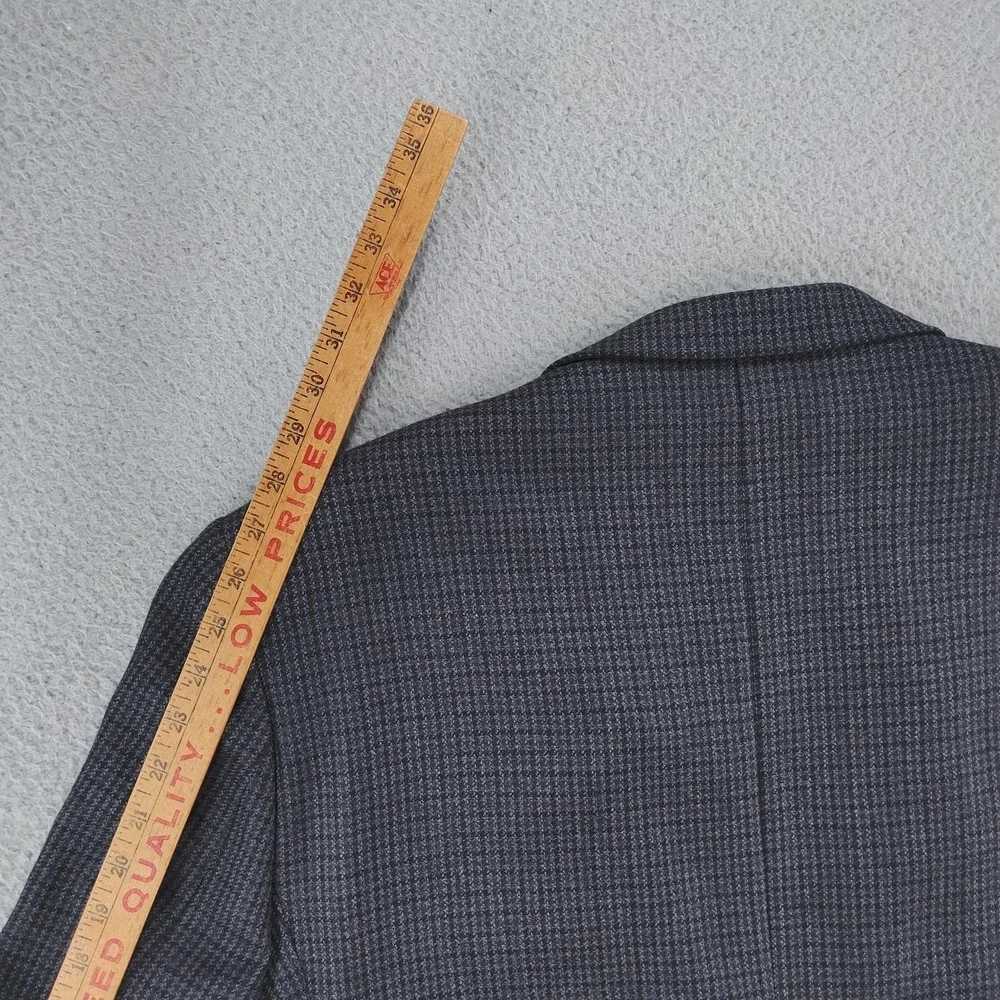 Chaps Blazer Mens 48L Gray Check Lambswool Tweed Sport Coat Jacket Big Tall